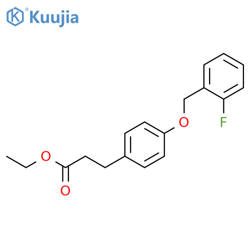 BENZENEPROPANOIC ACID, 4-[(2-FLUOROPHENYL)METHOXY]-, ETHYL ESTER structure