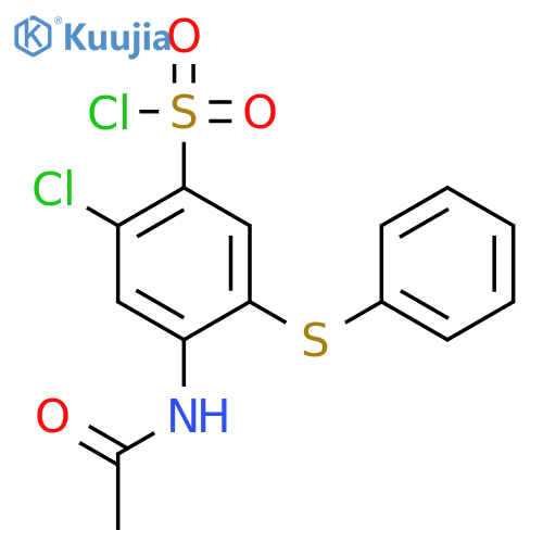 BENZENESULFONYL CHLORIDE, 4-(ACETYLAMINO)-2-CHLORO-5-(PHENYLTHIO)- structure