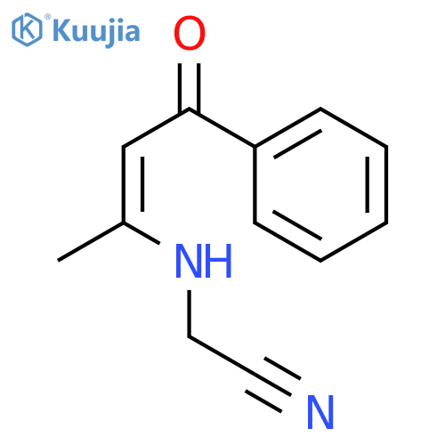 2-(1-Methyl-3-oxo-3-phenyl-1-propenyl)aminoacetonitrile structure