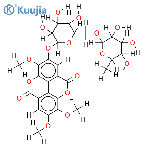 3,3',4-tri-O-methyl-4'-O-rutinosyl ellagic acid structure