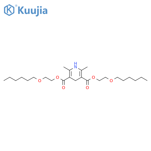 3,5-Pyridinedicarboxylic acid, 1,4-dihydro-2,6-dimethyl-, 3,5-bis[2-(hexyloxy)ethyl] ester structure