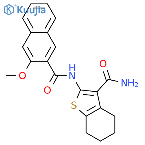 2-{[(3-methoxynaphthalen-2-yl)carbonyl]amino}-4,5,6,7-tetrahydro-1-benzothiophene-3-carboxamide structure