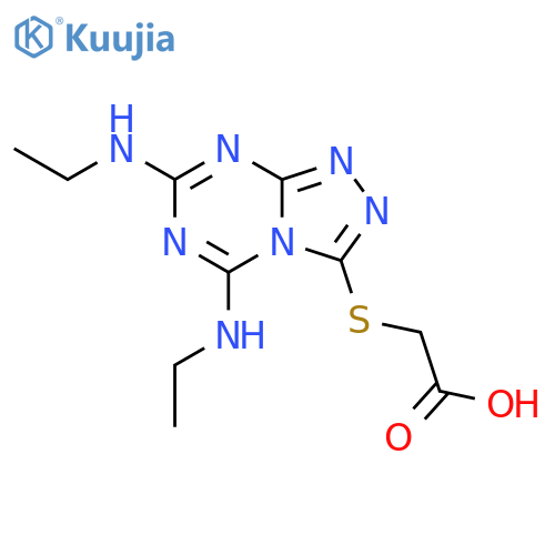 2-{bis(Ethylamino)-1,2,4triazolo4,3-a1,3,5triazin-3-ylsulfanyl}acetic Acid structure
