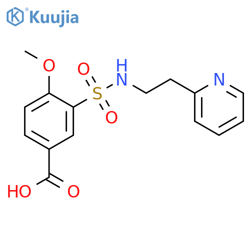 4-methoxy-3-{2-(pyridin-2-yl)ethylsulfamoyl}benzoic acid structure