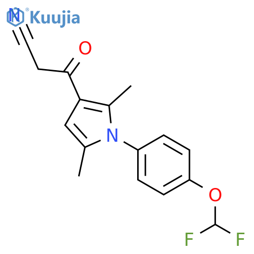3-{1-4-(difluoromethoxy)phenyl-2,5-dimethyl-1H-pyrrol-3-yl}-3-oxopropanenitrile structure