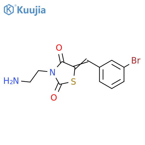 2,4-Thiazolidinedione, 3-(2-aminoethyl)-5-[(3-bromophenyl)methylene]- structure