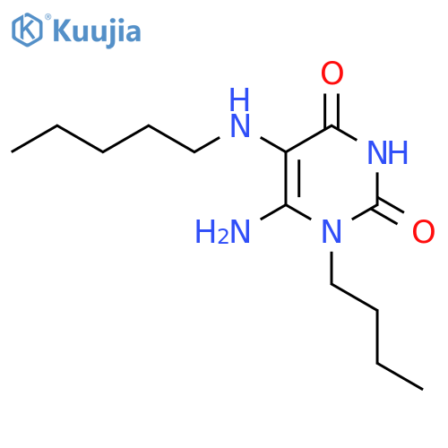 6-Amino-1-butyl-5-(pentylamino)-1,2,3,4-tetrahydropyrimidine-2,4-dione structure