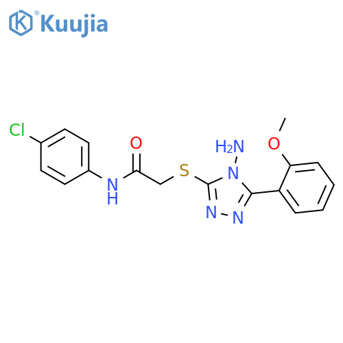 2-{4-amino-5-(2-methoxyphenyl)-4H-1,2,4-triazol-3-ylsulfanyl}-N-(4-chlorophenyl)acetamide structure