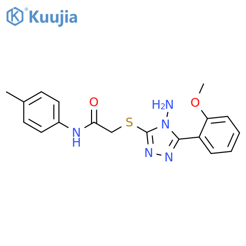 2-{4-amino-5-(2-methoxyphenyl)-4H-1,2,4-triazol-3-ylsulfanyl}-N-(4-methylphenyl)acetamide structure