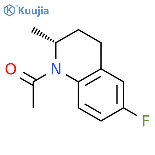 QUINOLINE, 1-ACETYL-6-FLUORO-1,2,3,4-TETRAHYDRO-2-METHYL-, (2R)- structure