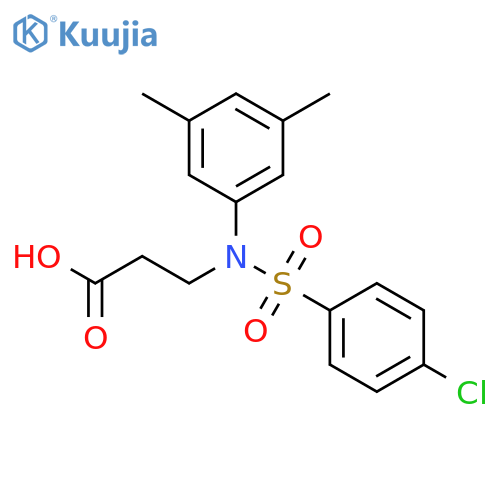 3-N-(3,5-dimethylphenyl)-4-chlorobenzenesulfonamidopropanoic acid structure