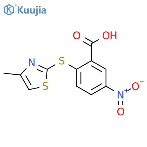 2-(4-Methyl-1,3-thiazol-2-yl)sulfanyl-5-nitrobenzoic Acid structure