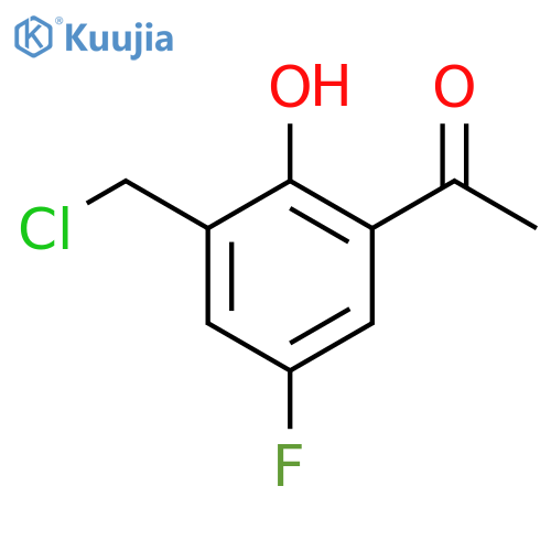 1-3-(chloromethyl)-5-fluoro-2-hydroxyphenylethan-1-one structure