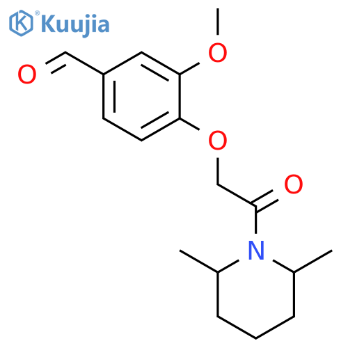 4-2-(2,6-Dimethylpiperidin-1-yl)-2-oxoethoxy-3-methoxybenzaldehyde structure