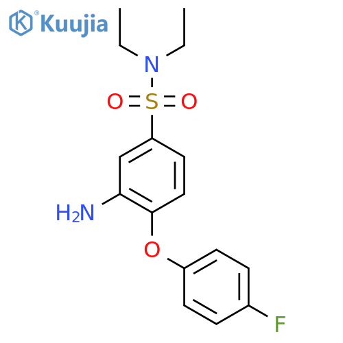 3-Amino-N,N-diethyl-4-(4-fluorophenoxy)benzene-1-sulfonamide structure