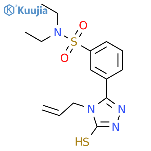 N,N-diethyl-3-4-(prop-2-en-1-yl)-5-sulfanyl-4H-1,2,4-triazol-3-ylbenzene-1-sulfonamide structure