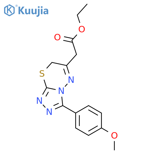 <br>[3-(4-Methoxy-phenyl)-7H-[1,2,4]triazolo[3,4-b][1,3,4]thiadiazin-6-yl]-acet ic acid ethyl ester structure