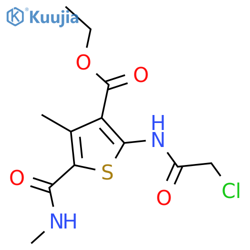 ethyl 2-(2-chloroacetamido)-4-methyl-5-(methylcarbamoyl)thiophene-3-carboxylate structure
