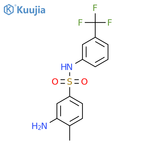 3-amino-4-methyl-N-[3-(trifluoromethyl)phenyl]benzenesulfonamide structure