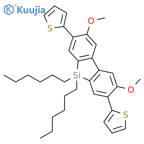 9H-9-Silafluorene, 9,9-dihexyl-3,6-dimethoxy-2,7-di-2-thienyl- structure