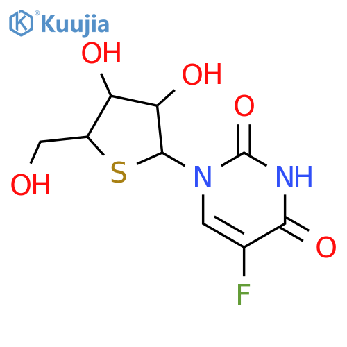 1-[3,4-dihydroxy-5-(hydroxymethyl)thiolan-2-yl]-5-fluoropyrimidine-2,4-dione structure