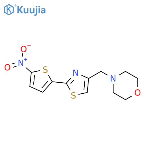 4-[[2-(5-nitrothiophen-2-yl)-1,3-thiazol-4-yl]methyl]morpholine structure