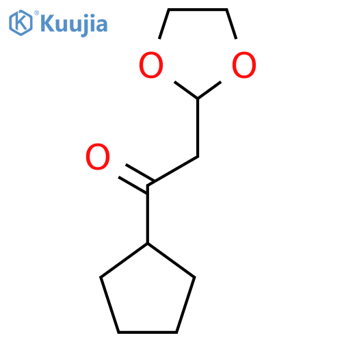 1-Cyclopentyl-2-(1,3-dioxolan-2-yl)-ethanone structure
