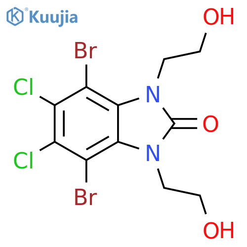2H-Benzimidazol-2-one,4,7-dibromo-5,6-dichloro-1,3-dihydro-1,3-bis(2-hydroxyethyl)- structure