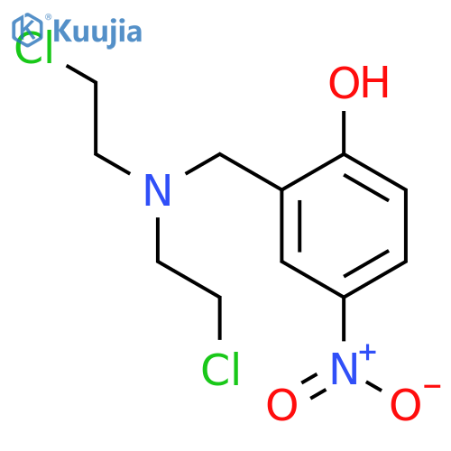 2-{[bis(2-chloroethyl)amino]methyl}-4-nitrophenol structure
