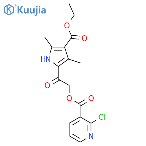[2-(4-ethoxycarbonyl-3,5-dimethyl-1H-pyrrol-2-yl)-2-oxoethyl] 2-chloropyridine-3-carboxylate structure