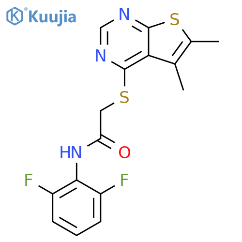N-(2,6-difluorophenyl)-2-({5,6-dimethylthieno2,3-dpyrimidin-4-yl}sulfanyl)acetamide structure
