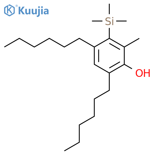Phenol, 4,6-dihexyl-2-methyl-3-(trimethylsilyl)- structure