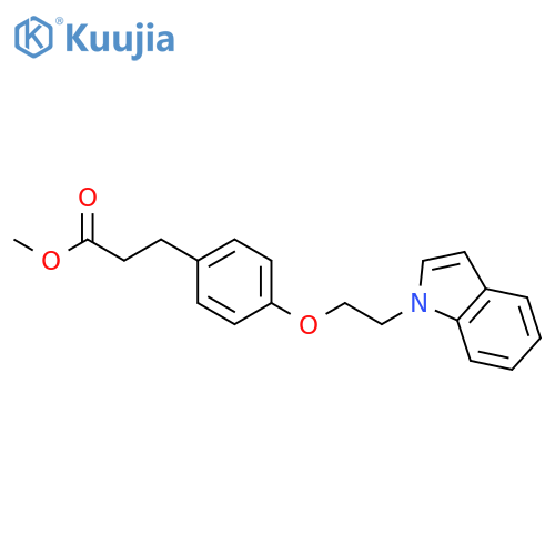 Benzenepropanoic acid, 4-[2-(1H-indol-1-yl)ethoxy]-, methyl ester structure
