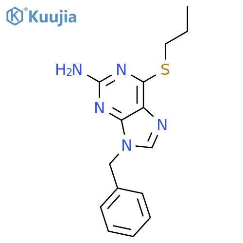 9H-PURIN-2-AMINE, 9-(PHENYLMETHYL)-6-(PROPYLTHIO)- structure
