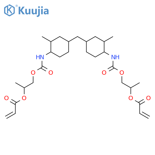 2-Propenoic acid,methylenebis[(2-methyl-4,1-cyclohexanediyl)iminocarbonyloxy(1-methyl-2,1-ethanediyl)]ester (9CI) structure