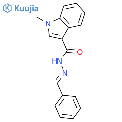 1H-INDOLE-3-CARBOXYLIC ACID, 1-METHYL-, (PHENYLMETHYLENE)HYDRAZIDE structure