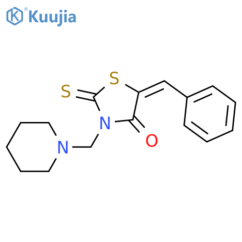 5-benzylidene-3-(piperidin-1-ylmethyl)-2-sulfanylidene-1,3-thiazolidin-4-one structure