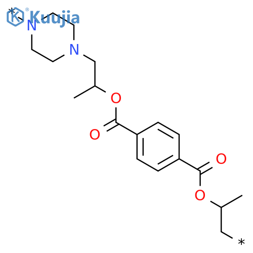 Poly[1,4-piperazinediyl(2-methyl-1,2-ethanediyl)oxycarbonyl-1,4-phenylenecarbonyloxy(1-methyl-1,2-ethanediyl)] structure