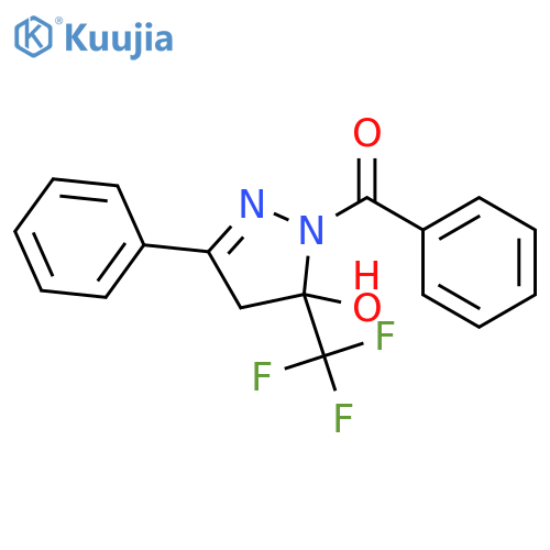 3-phenyl-1-(phenylcarbonyl)-5-(trifluoromethyl)-4,5-dihydro-1H-pyrazol-5-ol structure