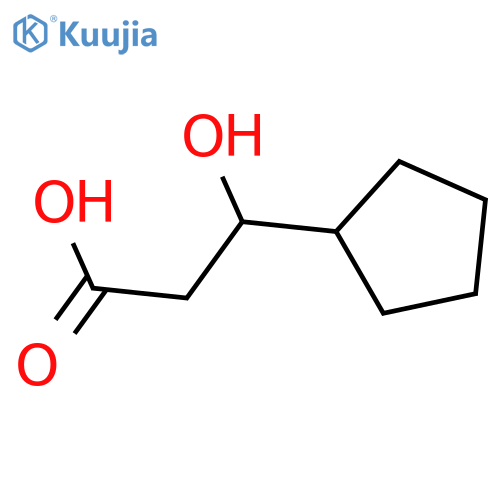 3-cyclopentyl-3-hydroxypropanoic acid structure