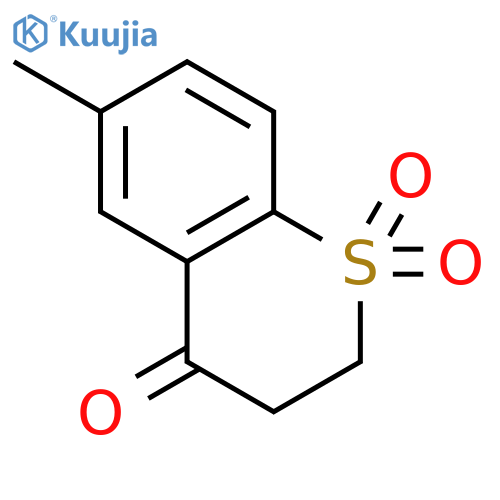 4H-1-BENZOTHIOPYRAN-4-ONE, 2,3-DIHYDRO-6-METHYL-, 1,1-DIOXIDE structure