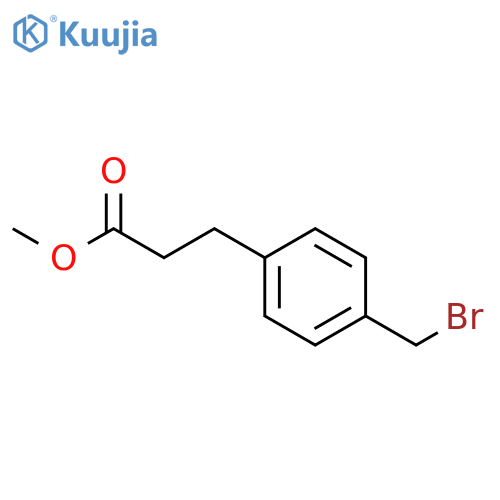 Benzenepropanoic acid, 4-(bromomethyl)-, methyl ester structure