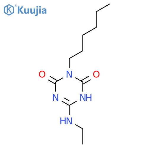 1,3,5-TRIAZINE-2,4(1H,3H)-DIONE, 6-(ETHYLAMINO)-3-HEXYL- structure
