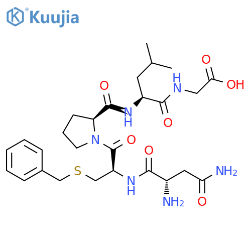 Glycine,N-[N-[1-[N-L-asparaginyl-S-(phenylmethyl)-L-cysteinyl]-L-prolyl]-L-leucyl]- structure
