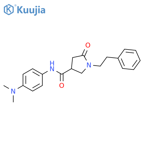 3-Pyrrolidinecarboxamide,N-[4-(dimethylamino)phenyl]-5-oxo-1-(2-phenylethyl)- structure