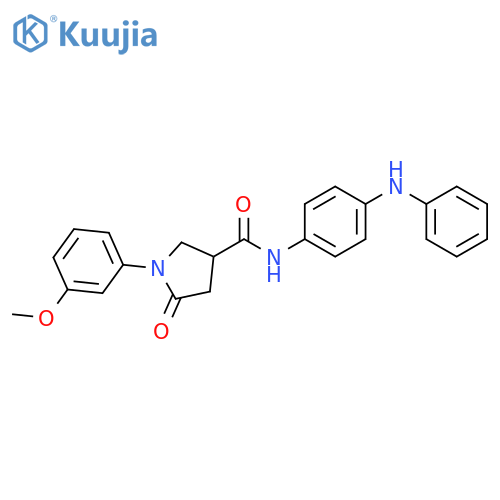 3-Pyrrolidinecarboxamide,1-(3-methoxyphenyl)-5-oxo-N-[4-(phenylamino)phenyl]- structure