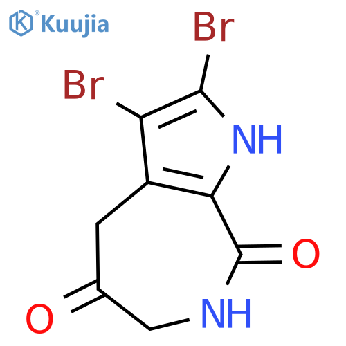 PYRROLO[2,3-C]AZEPINE-5,8-DIONE, 2,3-DIBROMO-1,4,6,7-TETRAHYDRO- structure