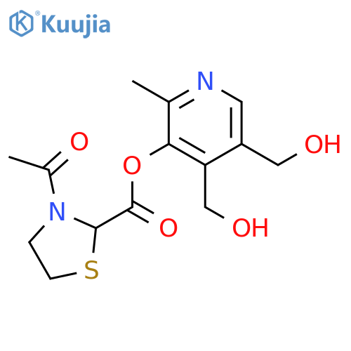 4,5-bis(hydroxymethyl)-2-methylpyridin-3-yl 3-acetyl-1,3-thiazolidine-2-carboxylate structure