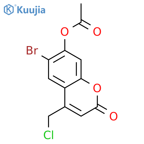 2H-1-BENZOPYRAN-2-ONE, 7-(ACETYLOXY)-6-BROMO-4-(CHLOROMETHYL)- structure