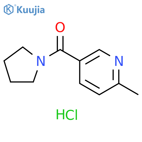 Pyrrolidine, 1-[(6-methyl-3-pyridinyl)carbonyl]-, monohydrochloride structure